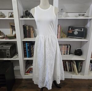NWT GRACE KARIN White Sleeveless Tank Dress A Line Midi w/Pockets Size Medium